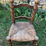Brutalist straw chair