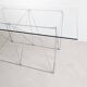 Folding steel and glass dining table by Max Sauze 1970s