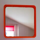 70s pop orange square mirror