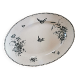 Old oval plate in iron earth