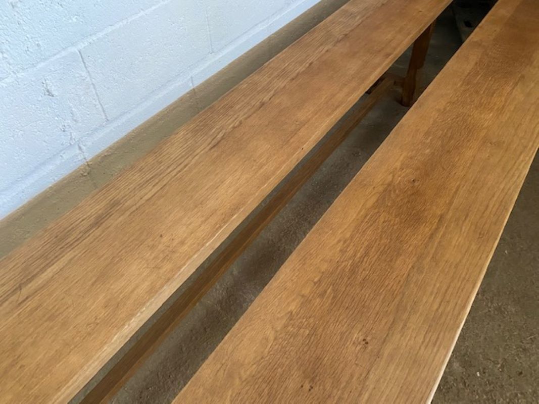 Pair of benches for rustic farmhouse table 1950