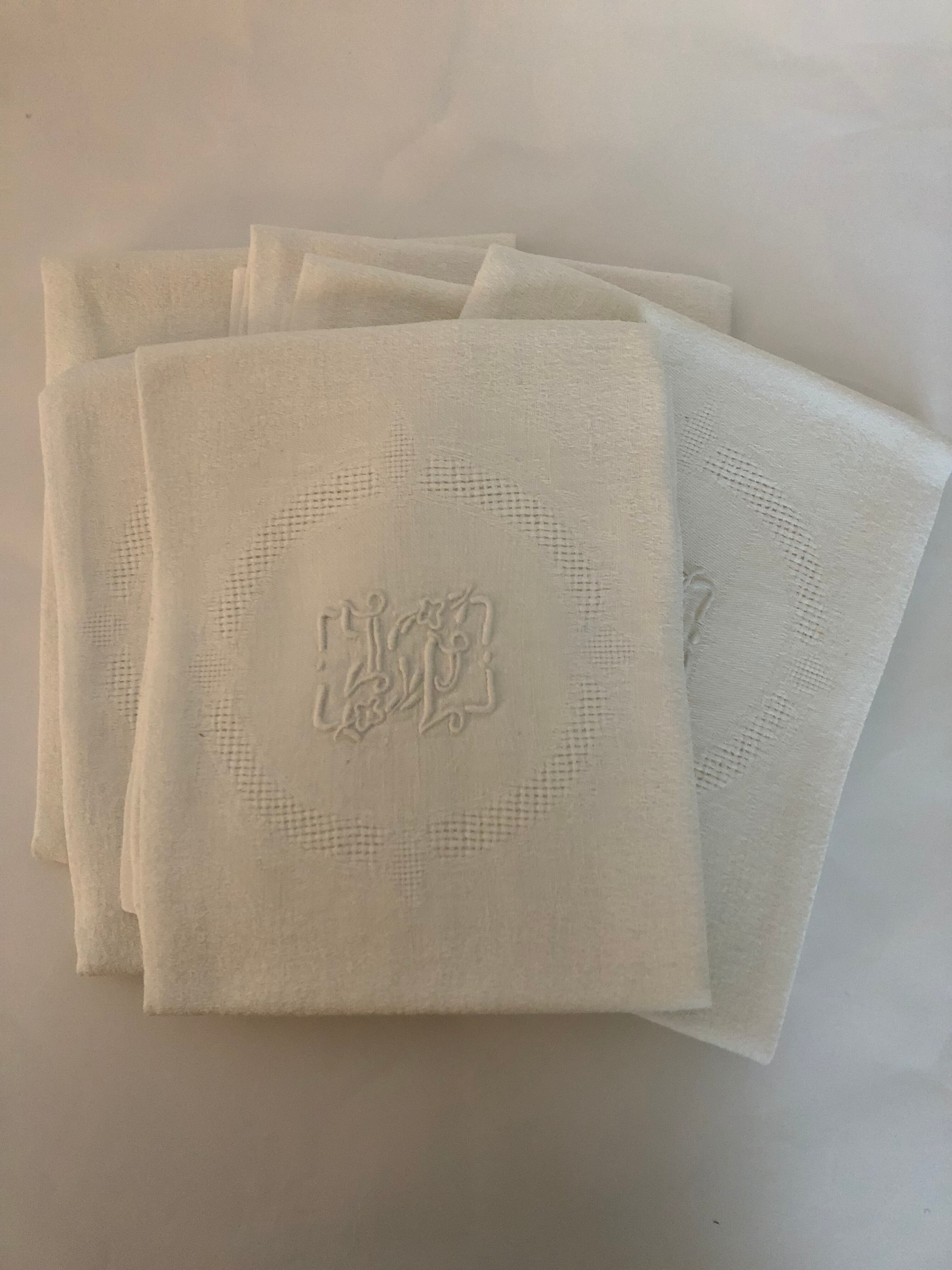 JG (or IC) monogrammed napkins