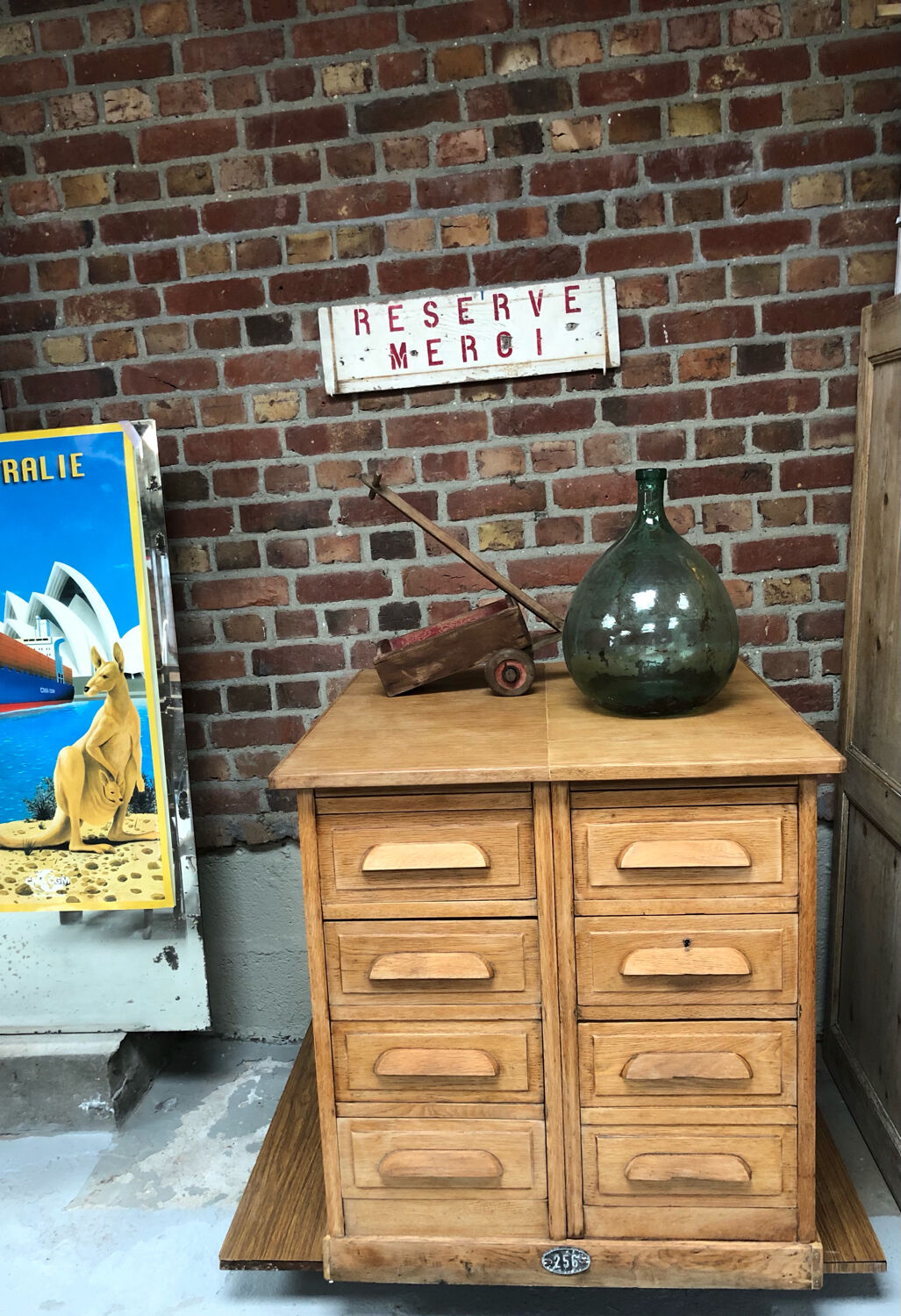 Ancien meuble de métiers chêne