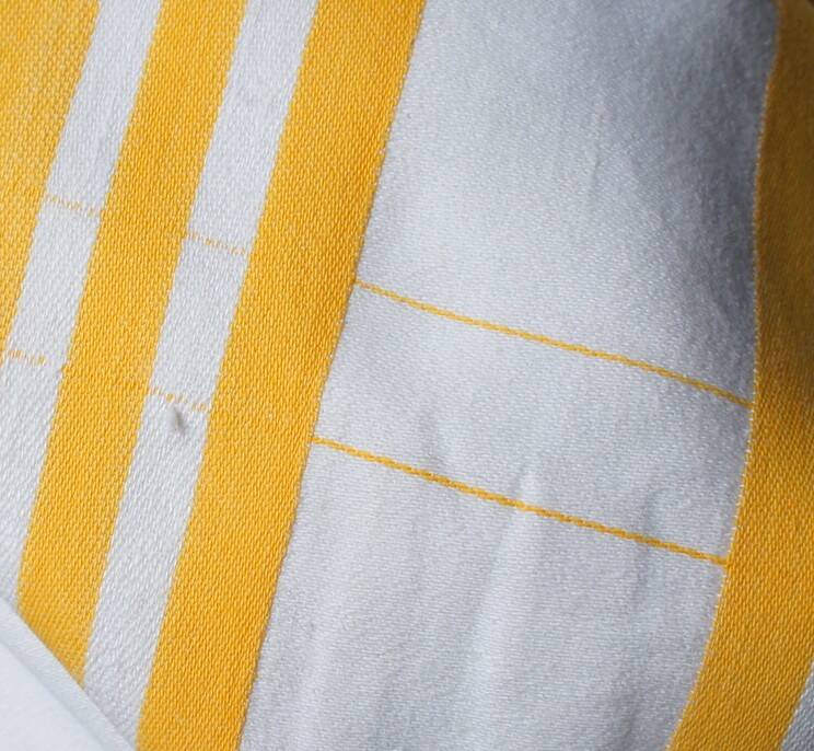 Checked & monogram half-linen tablecloth