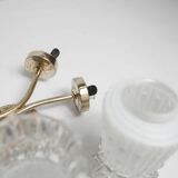 Pair of brass and glass wall lights 1960