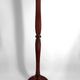 Art Deco floor lamp in carved walnut, stained glass shade, France, c. 1920