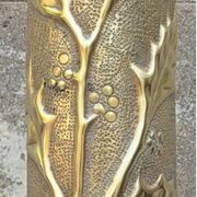 75 shell casing carved - Art of the poilus floral decoration WW1