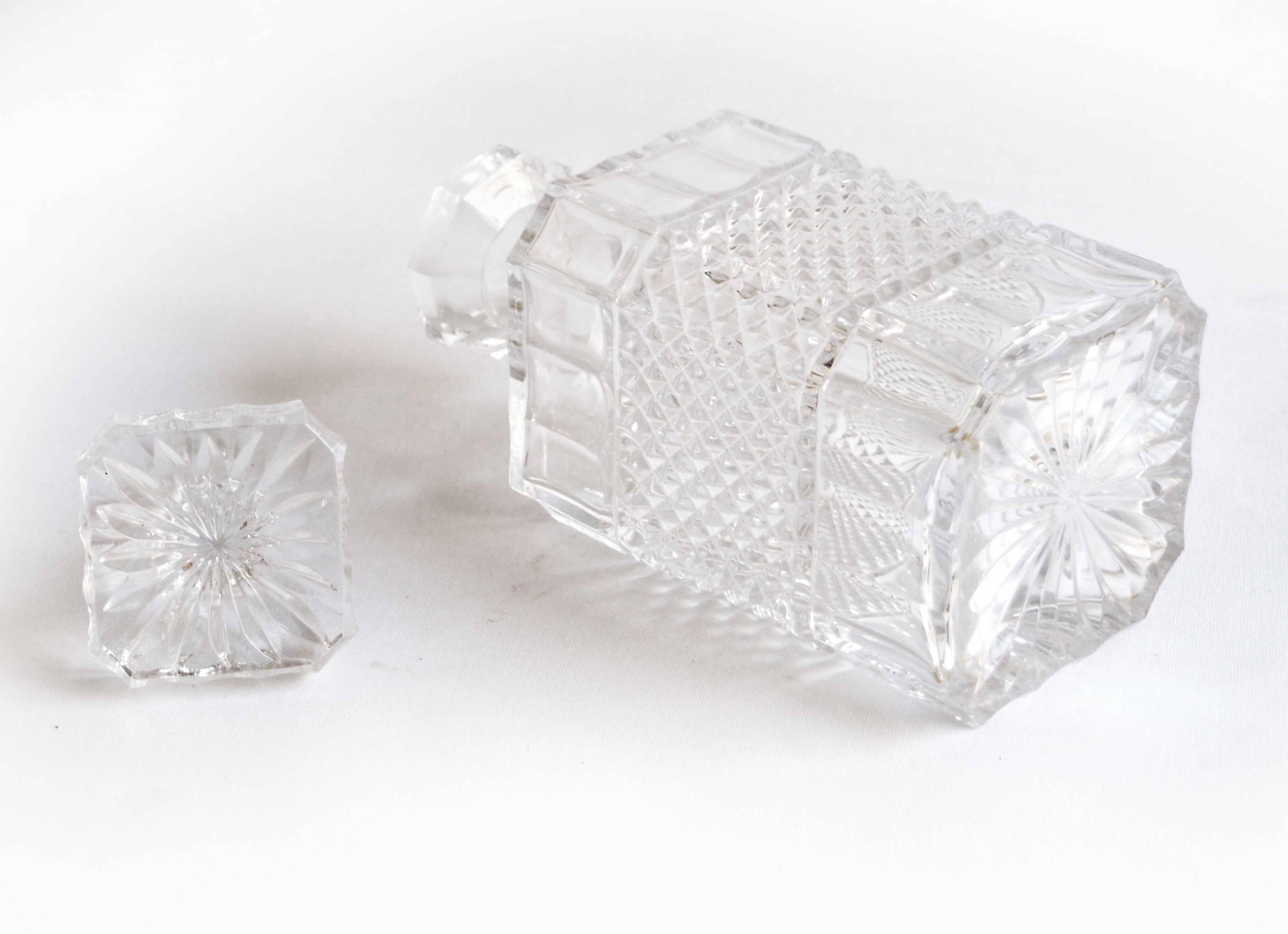Fluted crystal whiskey decanter