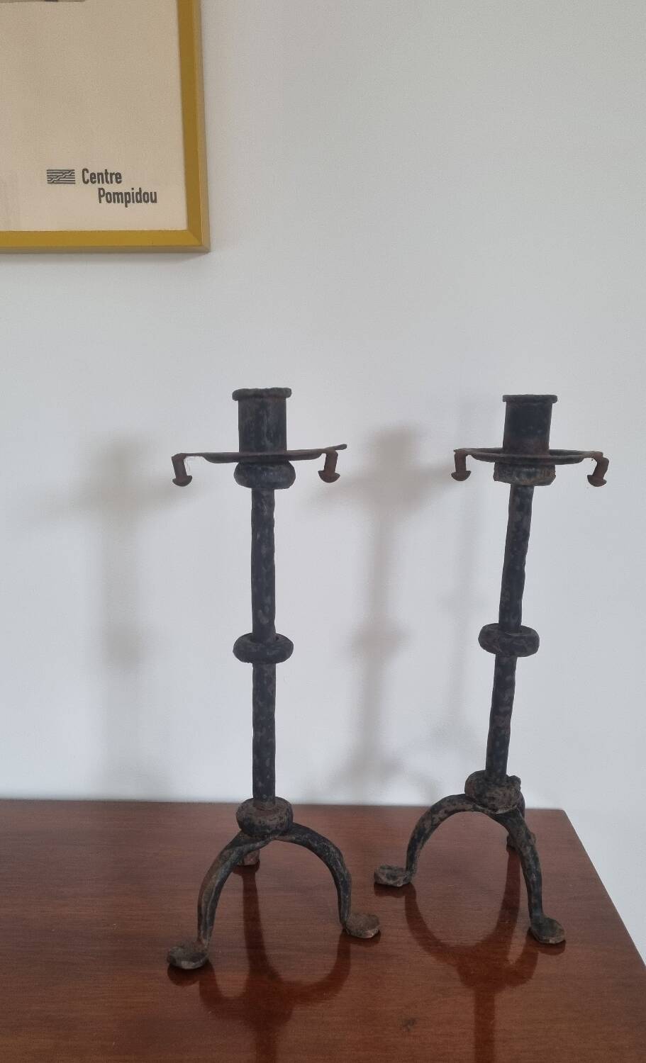 Pair of brutalist candlesticks
