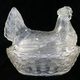 Large hen bonbonniere glass box style portieux vallerysthal