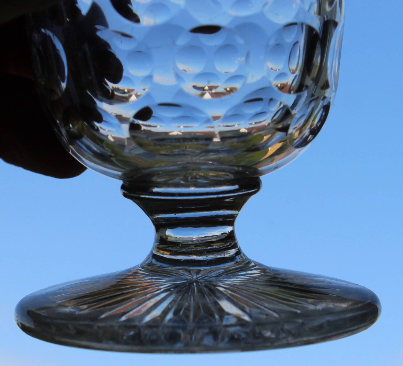 Old baccarat crystal glass with absinthe bistrot pastille decoration