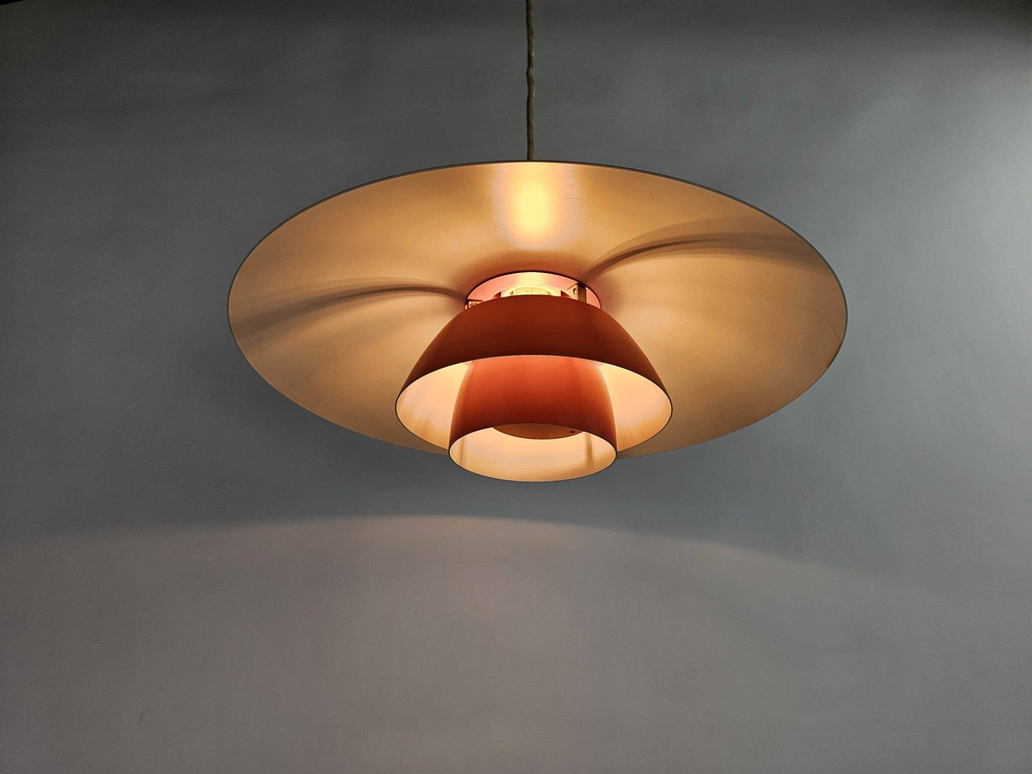 Louis Poulsen PH 4/3 pendant lamp orange metal shades by Poul Henningsen