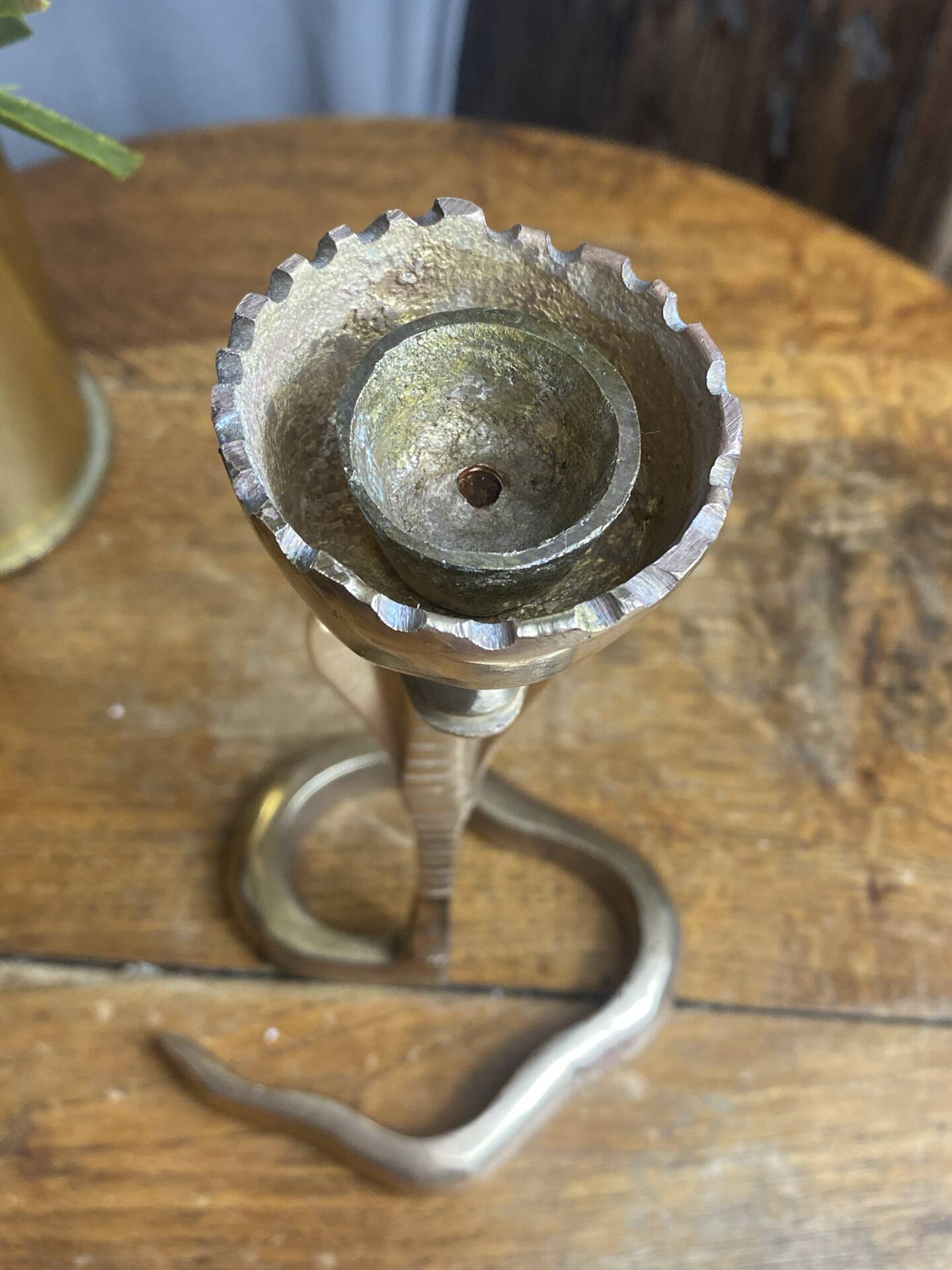 Cobra candlestick in brass