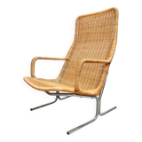 Vintage wicker lounge chair by Dutch designer Dirk van Sliedregt