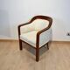 Biedermeier Bergege Chair in Walnut & Creme Velvet, Austria, 1840s