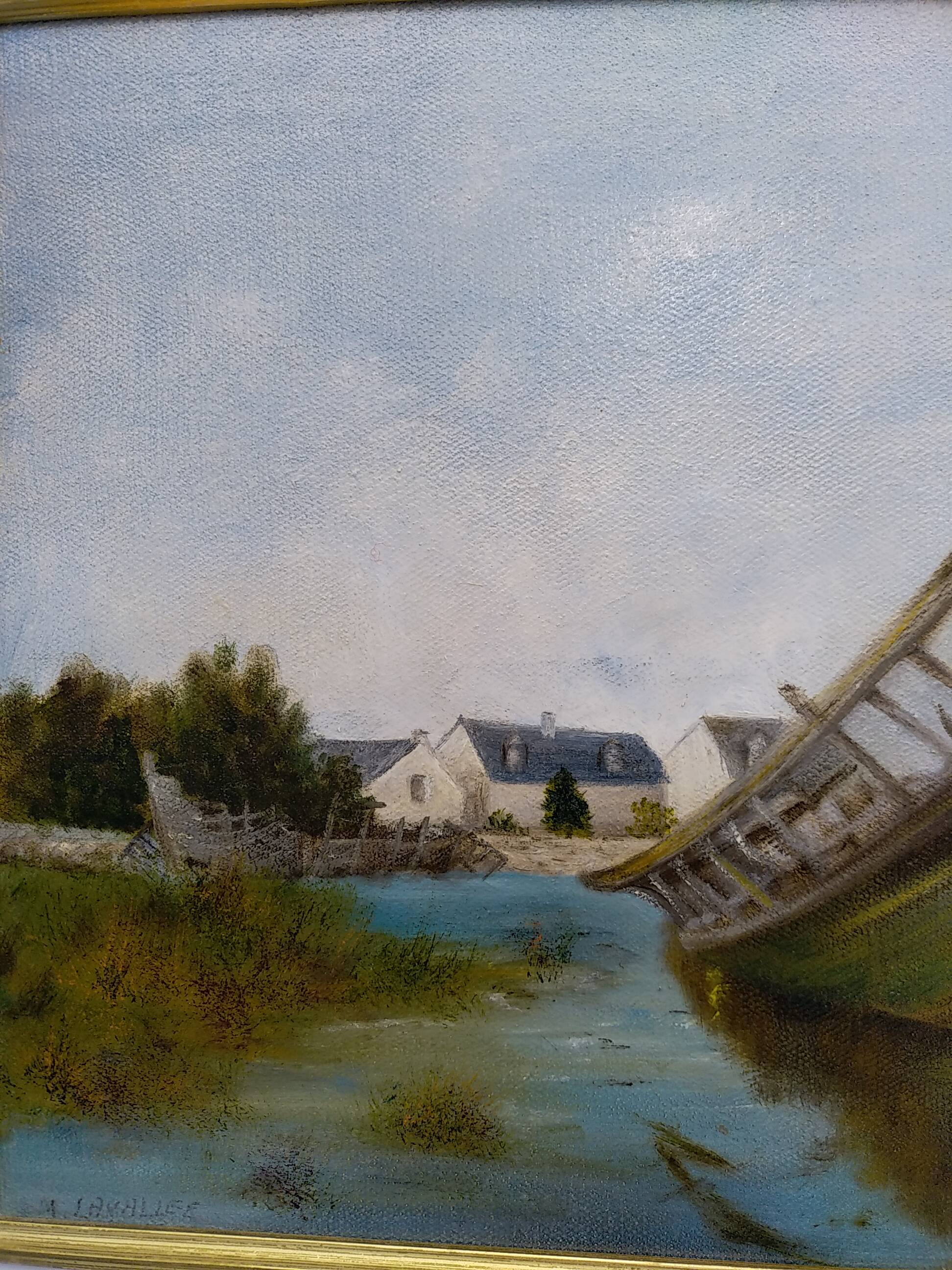 Oil on canvas . Boat cemetery. Finistère.