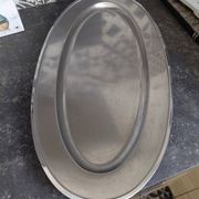 Large oval stainless steel dish Jean Couzon