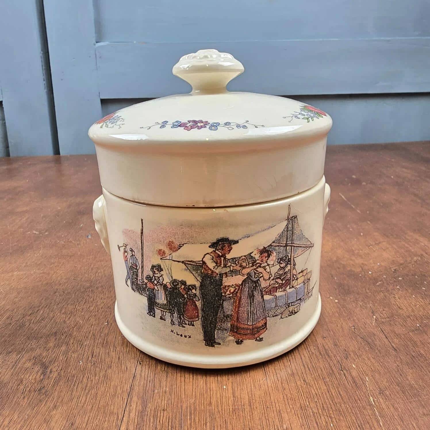 Antique storage jar Sarreguemines Obernai Henri Loux