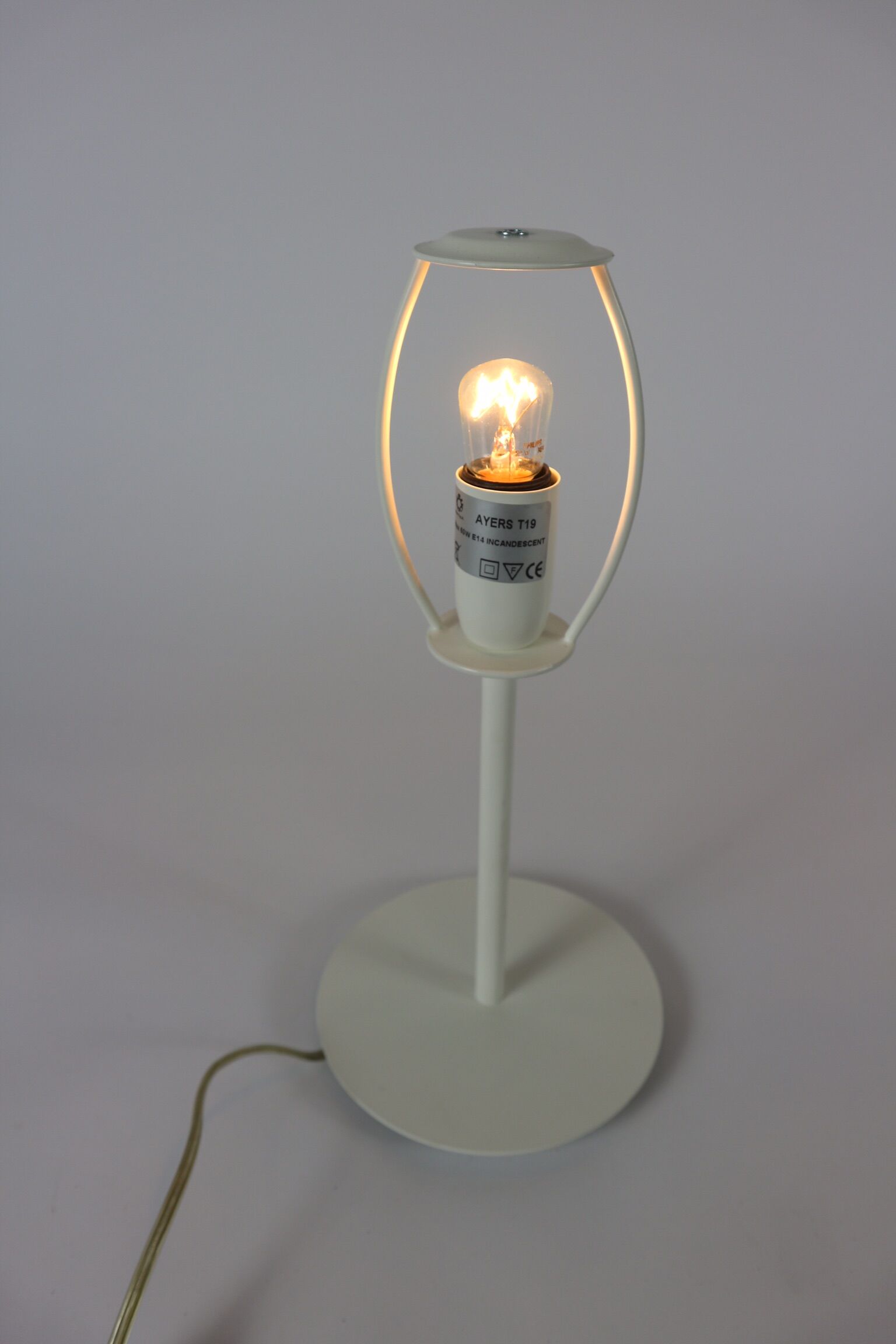 Vintage table lamp/ white bedside table, Leucos