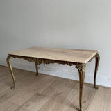 Marble and brass coffee table