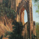 Oil on panel gothic architecture 1871