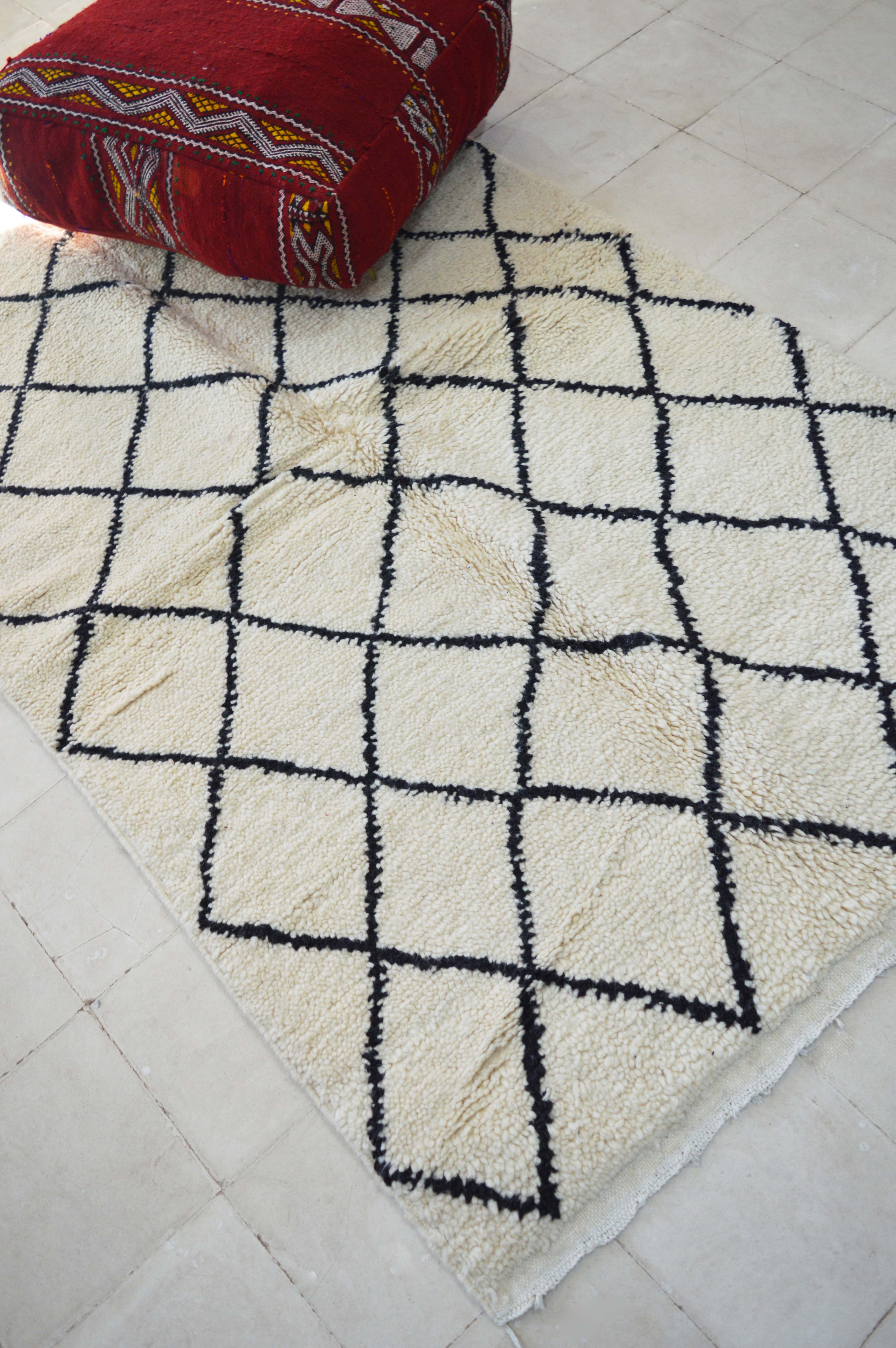 Tapis berbère losanges beni ouarain  187 x 122 cm