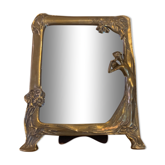 Miroir à poser encadrement laiton