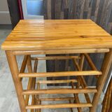 Pair of vintage bamboo high bar stools
