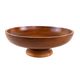 Danish solid teak wood platter on profiled base, 1970s Scandinavian craftsmanship