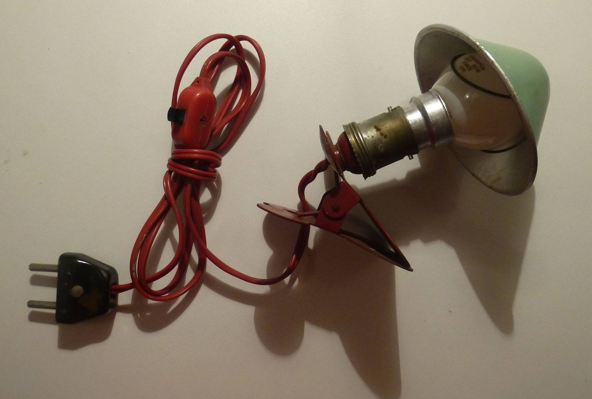Metal "mushroom" spot clip lamp, 1950s