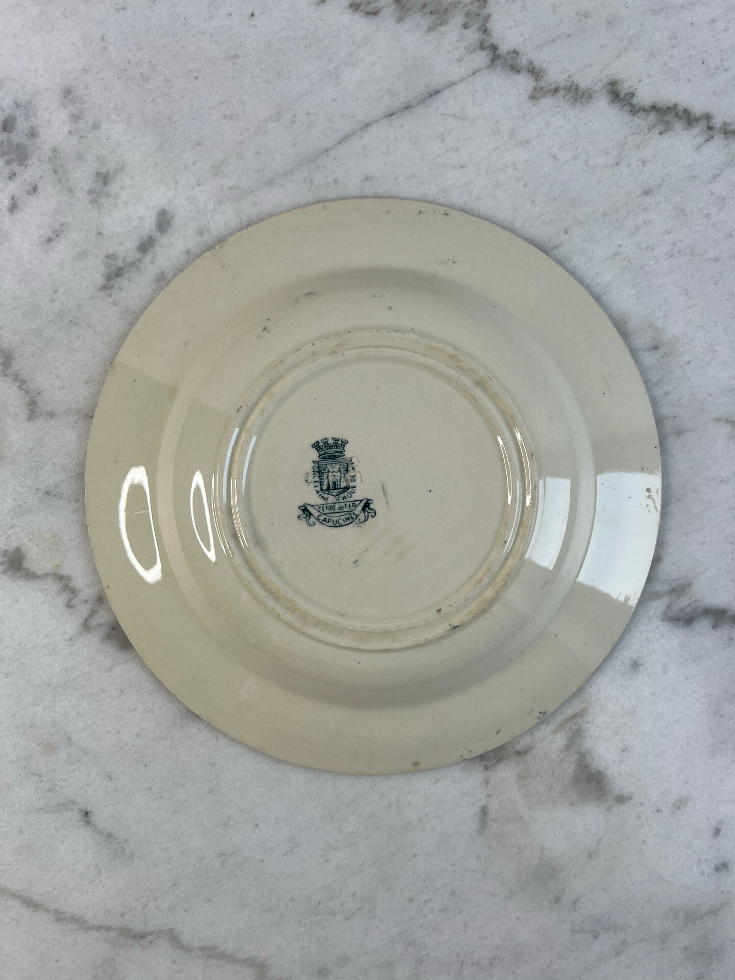 Gien terre de fer — capucine collection deep plate