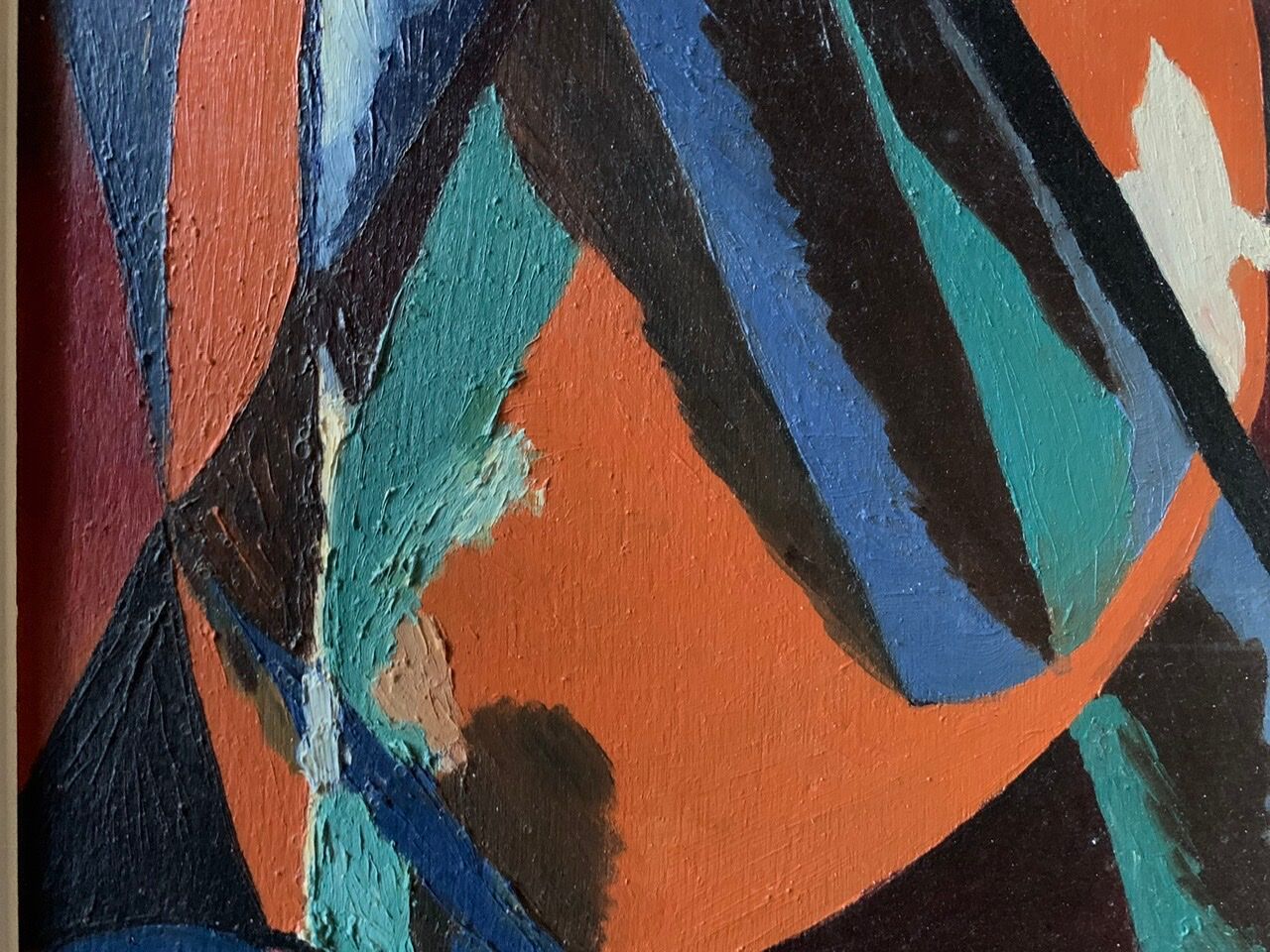 Painting, abstract painting by Royer, 1960s