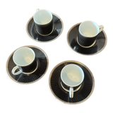Christofle coffee set in porcelain and platinum