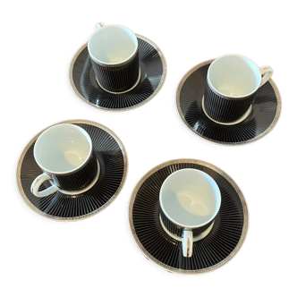 Christofle coffee set in porcelain and platinum