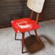 Red wooden chair ton 1960