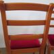 Solid cherry wood chairs and red velvet seat - Set of 4 - Louis Philippe style