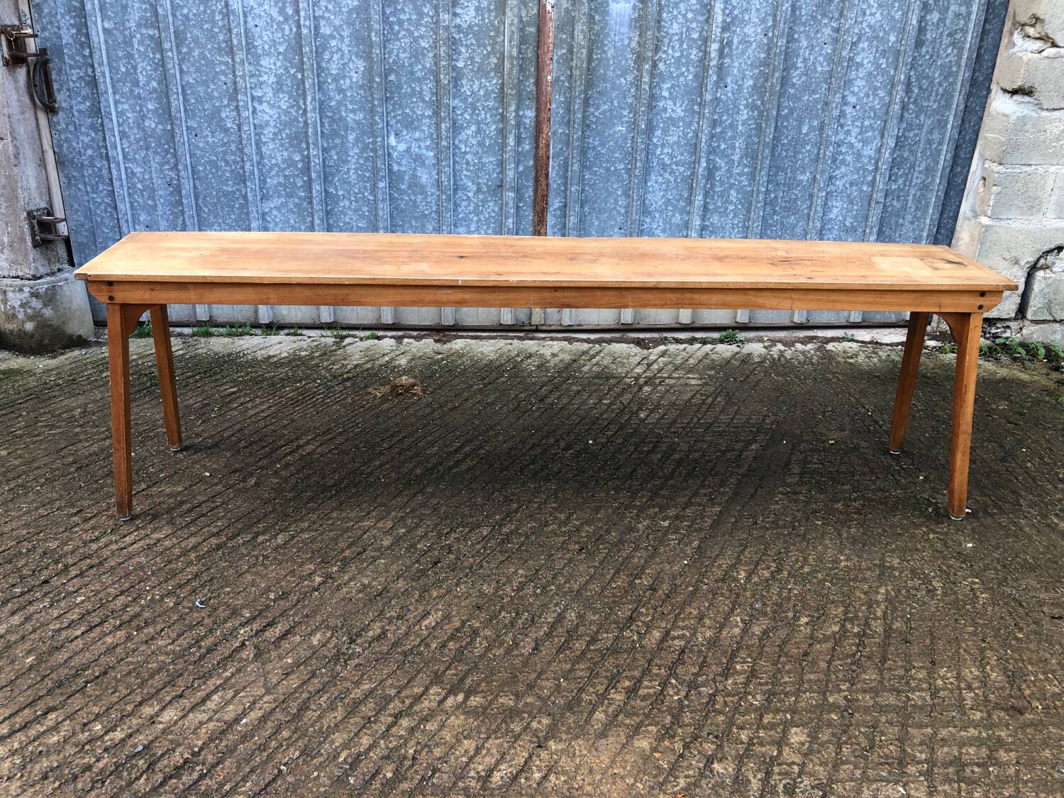 Table console vintage en hêtre massif