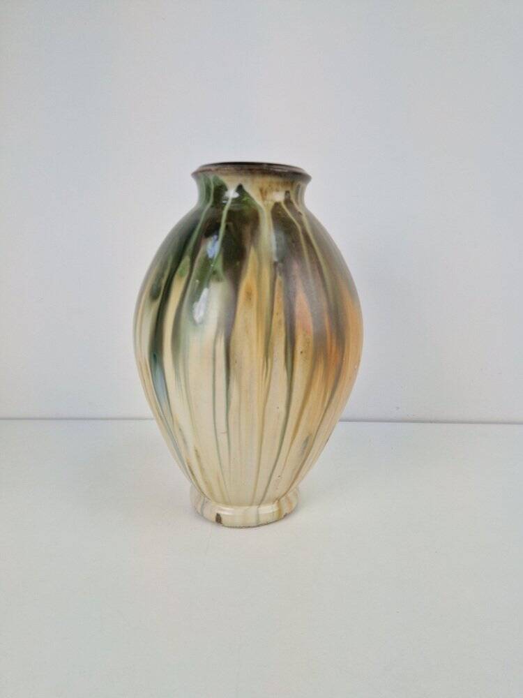 Glazed Stoneware Vase by Grégoire Lebon, Belgium, 1940s