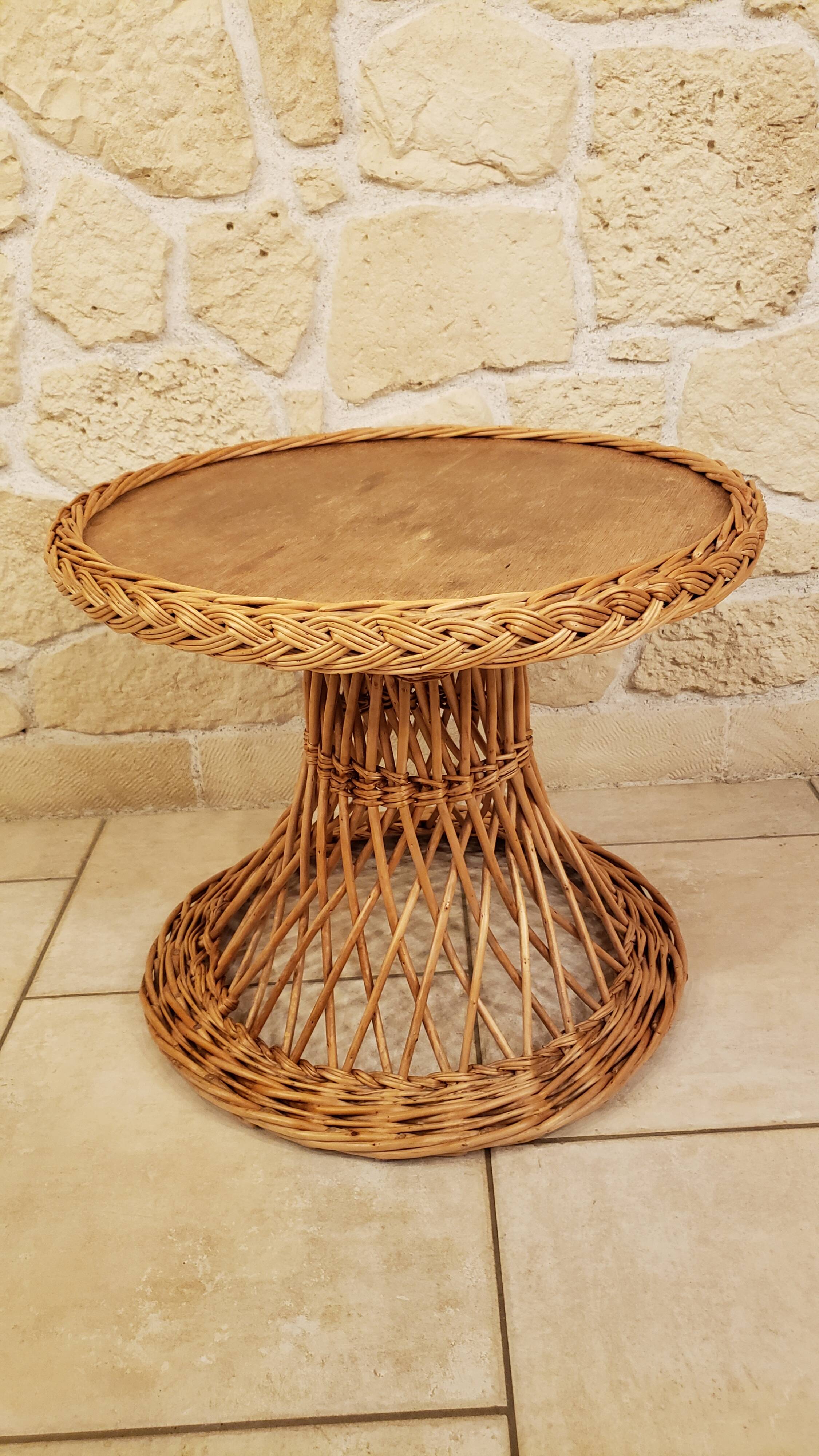 Salon enfant en rotin vintage