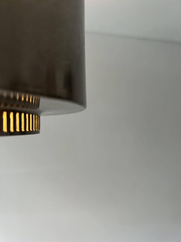 Lustre moderniste vintage, métal chromé, France 1940