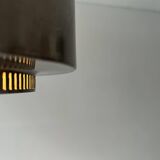 Vintage modernist chandelier, chrome metal, France 1940s