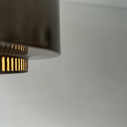 Vintage modernist chandelier, chrome metal, France 1940s