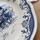 Assiette plate vintage faïence de Gien – Décor bleu romantique