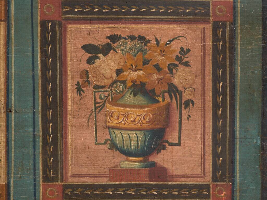 Antique wedding chest painted in pine – Austro-Hungarian Empire, 1841