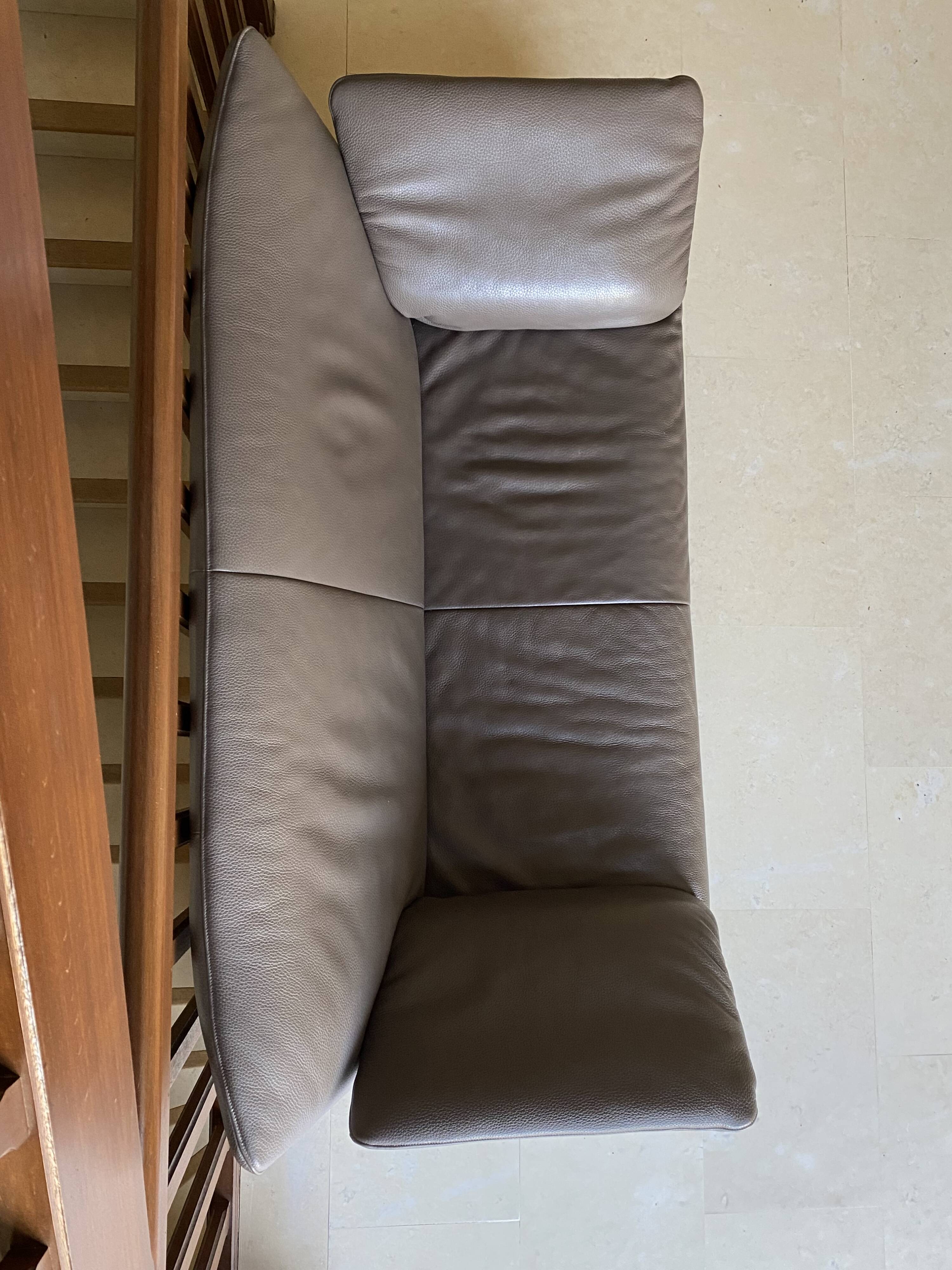 JP Audebert linear model 3-seater sofa in mocha leather