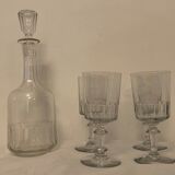 Set of 4 glasses and 1 carafe model Mirabeau early twentieth century