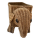 vintage rattan elephant magazine/vinyl holder