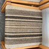 Suite of 4 chairs self beech brass and wool 1960
