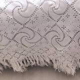 White cotton bedspread, Old crochet bedspread