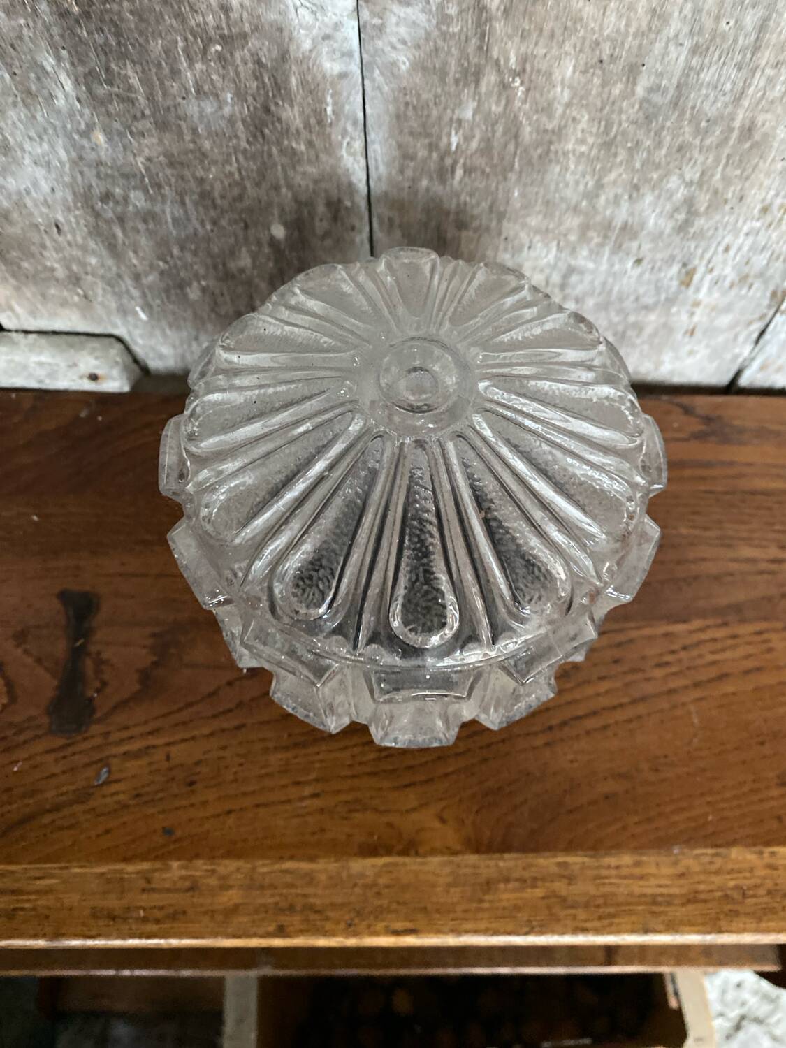 Antique Vintage Black Bakelite Mold Glass Ceiling Light